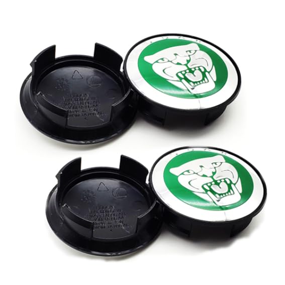 Wheel Hub Center Cap Center Logo Emblem Hub Cover 59mm ABS Material Compatible with XE XF XJ F-Type F-PACE Accessories (JG Green)