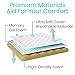 Xtra-Comfort Bed Wedge Pillow - Folding Memory Foam Incline Cushion System for Back and Legs - Triangle Shaped for Reading, Support - Washable