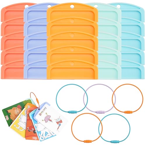 Card Holder for Yoto Cards 20Pcs Reusable Card Holders with 5 Rings Kids Travel Carrier for Efficient Card Storage & Organization Yoto Player Accessories
