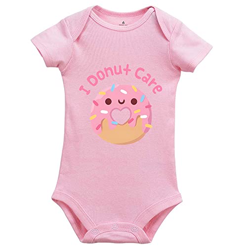 YCICIVDee I Donut Care Print Baby Climbing Birth Announcement Bodysuit