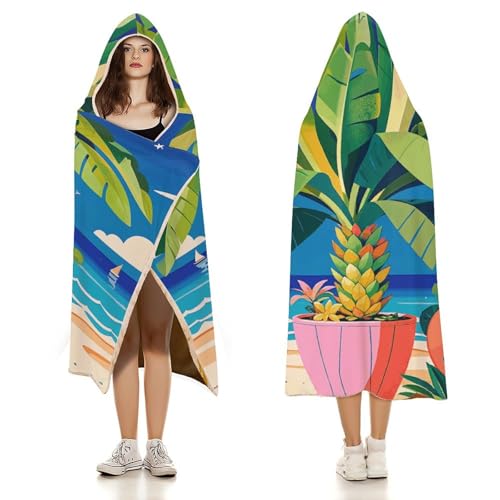 Couverture à capuche tropicale : le plaid géant idéal pour vos soirées télé - 4