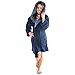 Produktbild CelinaTex Miami Damen Bademantel mit Kapuze XXL dunkelblau Mittelblau Coral Fleece Morgenmantel Mikrofaser Saunamantel