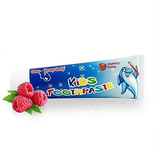 One Drop Only® Kinderzahnpasta mit Himbeergeschmack - Kinderzahncreme für starke und gesunde Milchzähne mit Fluorid. (1 x 50 ml) – Bild 5