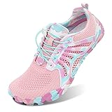 Pink Womens Barefoot Aqua Shoes - Swim Walking Beach Pool Boating Diving Surf Water Socks Size 7.5/6 M