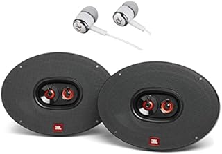 JBL Club 9630 480 Peak Power 6x9 3 ohm Club Series 3-Way UV-Resistant Polypropylene Woofers Coaxial Car Audio Stereo Speakers Grilles Included Bundled with Alphasonik Earbuds