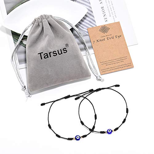 Image of Tarsus Evil Eye 7 Knot Lucky Bracelets Red String Amulet for Women Men