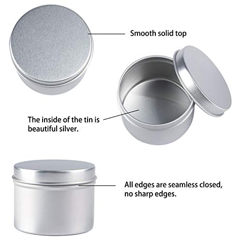 Moretoes Candle Tins 24 Pack 4 Oz Metal Round Tins For Diy Making Candle Storage Containers Travel Tins With Lids #TOP3