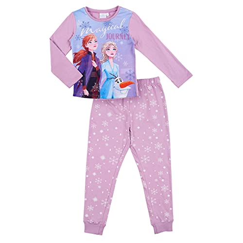Disney Pyjama pour fille La Reine des Neiges 2 à 10 ans Olaf Anna Elsa Kristoff Sven, rose, 3 ans