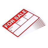 PATIKIL Zu Verkaufen Schild 8Stk 305mm x 229mm x 0.25mm Selbstklebende Zu Verkaufen Schilder Für Geschäfte Werbung Kommerzielle Läden Auto Und Fahrzeugverkauf Rot PVC