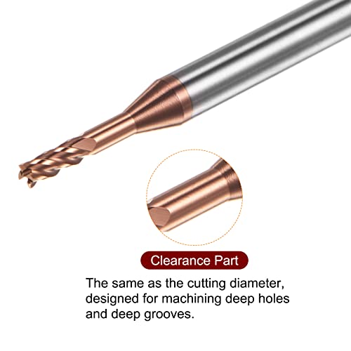 Image of HARFINGTON 2pcs Square Nose End Mill 4mm Shank 2mm x 10mm AlTiSin Coated Solid Carbide Long Reach Extended Neck 4 Flutes CNC Router Bit Milling Cutter for Stainless Steel Hardened Steel