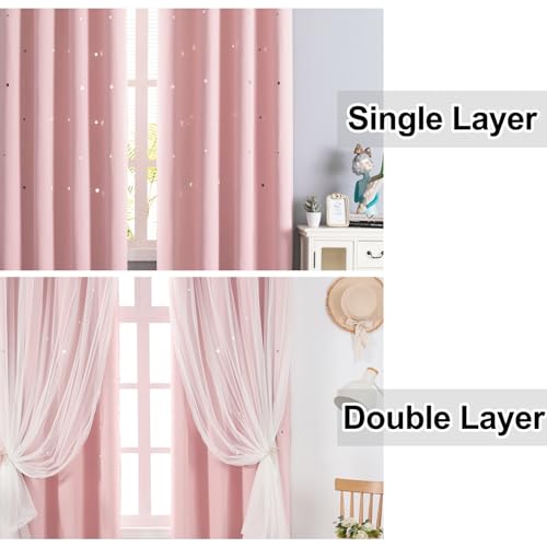 Image of Back Tab Blackout Curtains Custom Size, Modern Aesthetic Room Darkening Light Filtering Curtains Bedroom Nursery Light Blocking Drapes for Living Room, Lightweight & Soft Window Treatments