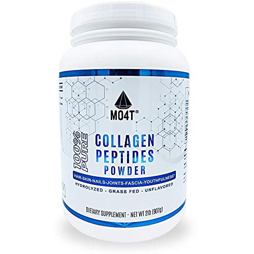 MO4T Grass-Fed Hydrolyzed Bovine Collagen Peptides- Perfect Collagen Supplement for Anti Aging, Hair Skin Nails and Joint Support - Kosher - Non-GMO - Unflavored (2 pounds)