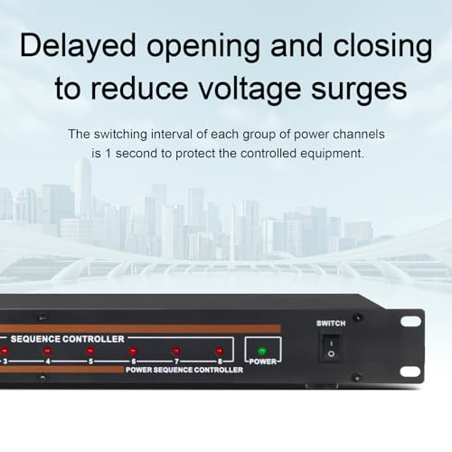 Depusheng 8 Outlet Power Conditioner 10 Amp 2200W With Precise Digital Real-Time Voltage Display Rack Mount Power Sequencer Suitable For Home Ktv Classroom Stage Studio thumb #3