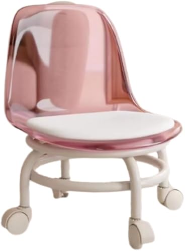 MILLTO Universal Wheel Taburete pequeño Polea de coser Taburete bajo Silla pequeña Silla Inicio Back Taburete acrílico transparente (azul)