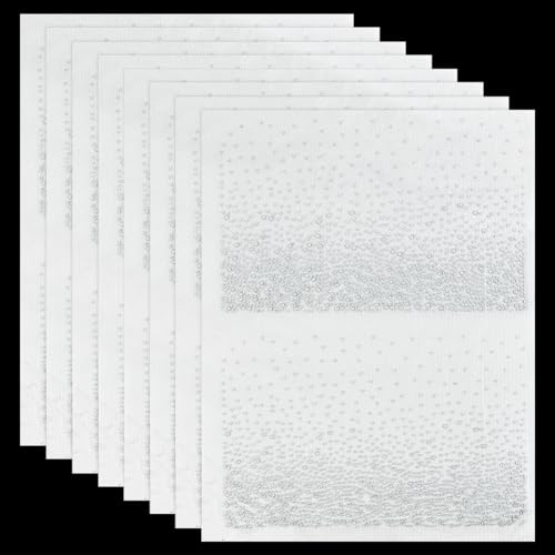 FINGERINSPIRE 8Foglio di Strass Glitter Termoadesivi 16pz di Strass di Vetro Hotfix Applicazioni di Strass di Cristallo Decalcomanie Hot Melt Sparkle Toppe di Strass Rotonde Piatte per Abbigliamento