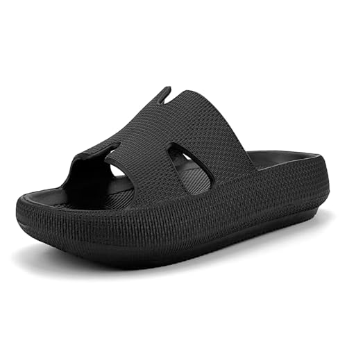 H-starp Cloud Cushion Slides for Women,Womens Platform Comfortable Memory Foam Arch Support Recovery Sandals,Waterproof EVA Cushioned Pillow Slippers for Beach Shower Bathroom Pool
