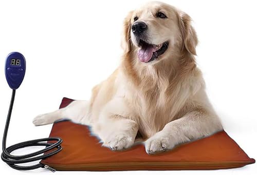 Logianami ペット用 ホットカーペット ペット用ヒーター 猫 犬 ホットマット ヒーターマット (Lサイズ(65x40cm), ブラウン 1枚)