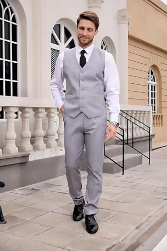 Men's 2 Piece Set Mens Suits Slim Fit Vest and Pants Set for Wedding Groom Formal3