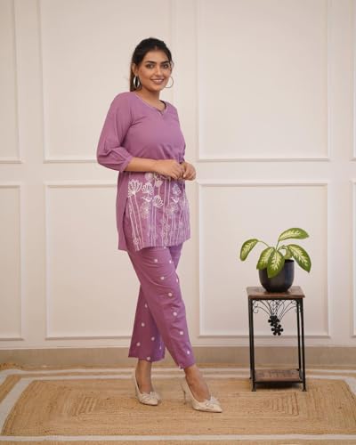 Image of ANNI DESIGNER Women Cotton Printed Co-Ord Set