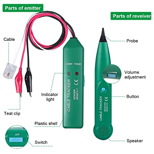 DIFCUL professioneel netwerk kabeltester, kabel zoeker, kabel breuk slijpen fout zoekapparaat, MS6812… - Image 4