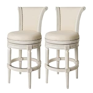 Maven Lane Pullman 31 Inch Tall Bar Height Upholstered Barstool with Back in White Oak Finish with Natural Color Fabric Cushion Seat, Set of 2 Maven Lane Pullman 31 Inch Tall Bar Height Upholstered Barstool with Back in White Oak Finish with Natural Color Fabric Cushion Seat Set of 2