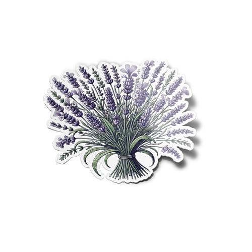 PACK AUTOCOLLANTS STICKERS Vinyle Bouquet de Lavande - Plante de Provence France Résistant Eau & Uv Parfumée Fleurs Abeilles Provençale Pour Ordinateur et...