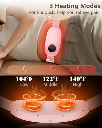 Back Massager with Heat-Heating Pad for Back Pain Relief,Lower Back Massager Abdominal Belly Massagers with 6 Massage,16 Intensity&3 Heated,Cordless Personal Travel Wrap Belt Gifts for Men and Women