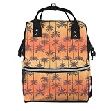 Fuzquwu Sunset Palm Tree (4) Print Diaper Bag Backpack,Travel Daypack For Mom Dad,Diaper Tote Backpack