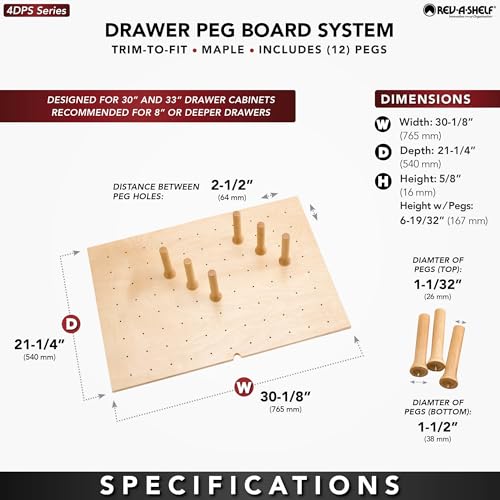 Image of Rev-A-Shelf Trim to Custom Fit Wooden Pegboard Drawer Divider Organizer
