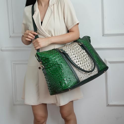 MKF CollectionTravel Duffle Bag for Women, Crocodile-Embossed Vegan Leather Large Overnight Fashion Weekender Carry on Bags4