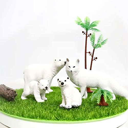 Homesogood 6Pcs Simulation Polar Animal, Mini Arctic Animal Figures, Polar Bear Snowy Owl Seals White Fox Beluga Wolf Cognitive Tool #TOP4