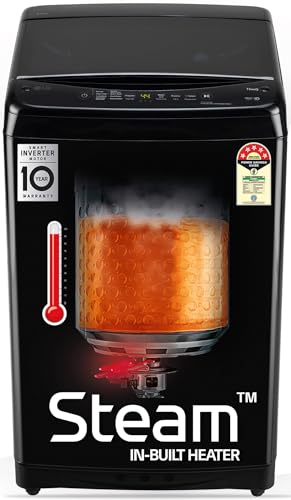 LG 8 Kg, 5 Star, Smart Inverter Technology, Wi-Fi, Turbowash, Fully Automatic Top Load Washing Machine With In-built heater (T80V4OB1S, Turbodrum, Stain Clean, Hard Water Wash & Jetspray+, Onyx Black)