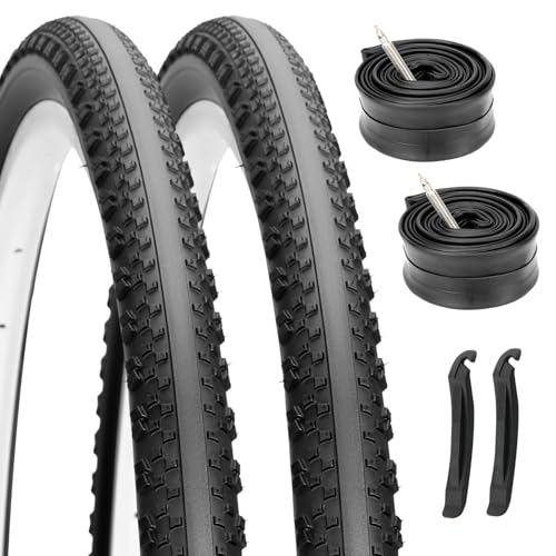 Hycline 700x40C Gravel Bike Tire Set, 2-Pack (40-622) Folding Puncture-Resistant Bicycle Tires with...
