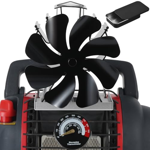 Tomersun Wood Stove Fan 8 Blades Heat Powered, Fireplace Fan