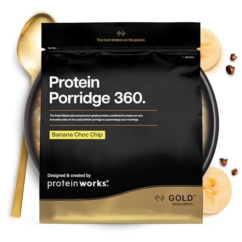 Protein Works | Protein Porridge 360 – GOLD Innovation, Hochwertigen, zuckerarmes Frühstück, mit Vitaminen & Mineralien, Vollkorn-Hafer, ballaststoffreich, Banane-Schoko-Chip, 13 Portionen, 1kg