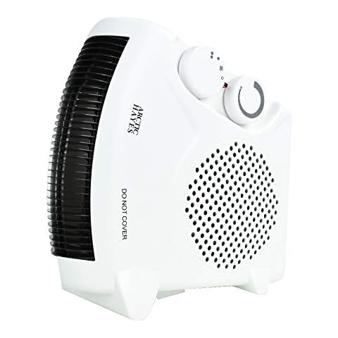Arctic Hayes 998770 2kW Fan Heater with Dual Thermal Automatic Cut Out, White, 27.1 cm*23.3 cm*13.1 cm Cover