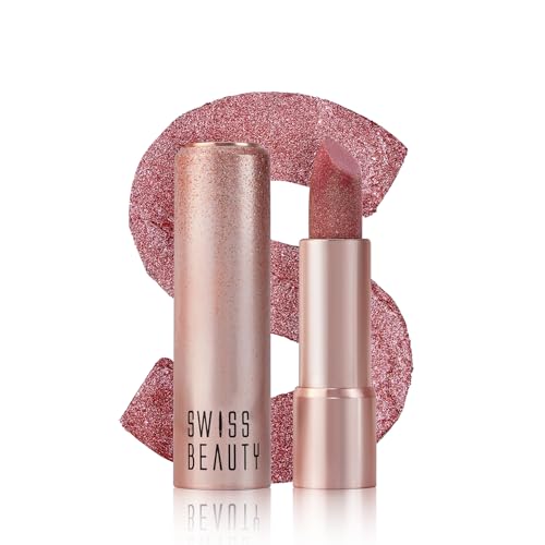 Image of Swiss Beauty More Than Glitter Lipstick | Glittery Finish | Nourishing | With Vitamin C | One Swipe Smooth Glide | Shade- 2 Glitz Pink, 3gm
