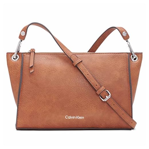 Calvin Klein Bolsa tiracolo feminina Reyna, Combo caramelo, One Size
