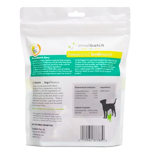 Smallbatch Pets Premium Freeze-Dried Lamb Heart Treats For Dogs And Cats thumb #1