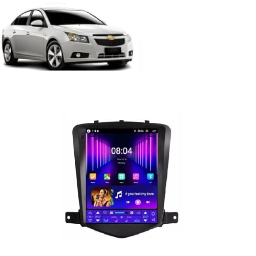 Central Multimídia Android Tesla, 2GB RAM, 32GB Memória, Quad-Core, Para Chevrolet Cruze 2010-2015, Carplay, Android-Auto, GPS, Wi-fi