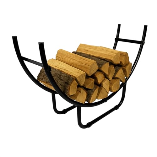 Begryf Kaminholzständer Metall Rund Bogenform – Holzregal für...