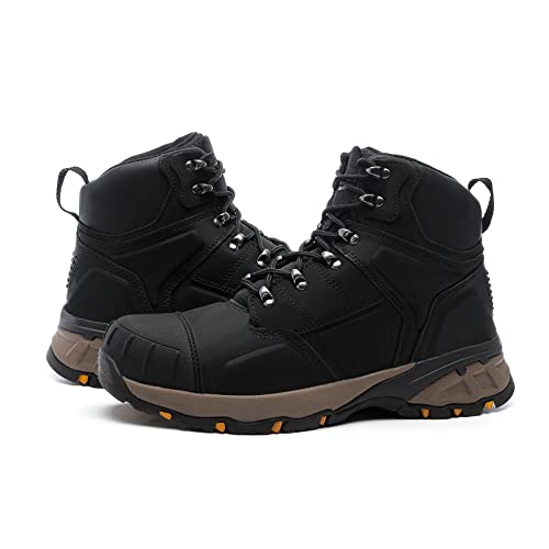Drka Waterproof Steel Toe Work Boots For Men - Durable Safety Footwear For Industrial And Construction Workers With Non-Slip Cushioning Outsole（Dr2301-Blk-11） #TOP3