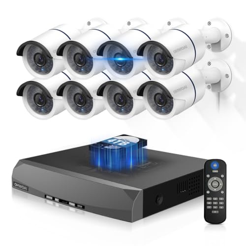 【30メートル超強暗視】OHWOAI POE防犯カメラセット 防犯カメラ 屋外 POE給電...