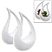 MyGift Set of 2 Tabletop Planter Pots, White Ceramic Air Plant Holder with Tear Drop Shape, Decorative Indoor Garden Containers for Mini Succulent Plants