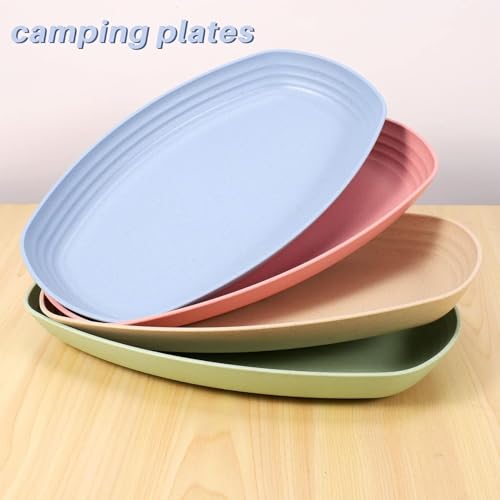 Image of Deep Plates 29cm Large Dinner, Unbreakable Plastic, Reusable, Shatterproof, Camping, Children's Plates, BPA-Free, Microwave-Safe, Dishwasher Safe (Multicolor, 4)