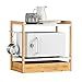 SoBuy Mensola microonde Porta microonde Scaffale Cucina con 2 ripiani, 1 porta asciugamani e 1 cassetto mini ripiano portaspezie 55x35x49cm KCR07-WN