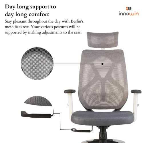 INNOWIN Tokyo Office Chair,High Back Mesh Ergonomic Home Office Desk Chair with 3 Years Warranty, Adjustable Armrests,Adjustable Lumbar... - Image 7