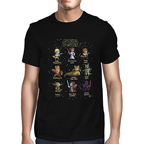 1Tee Men's Black Cat T-Shirt Cover