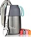 Milu Thermos per Alimenti I 450ml / 650ml / 800ml I Contenitore Termico di Acciaio Inossidabile, Isotermico Sottovuoto per Cibi Caldi e Freddi (Grigio, 450ml)