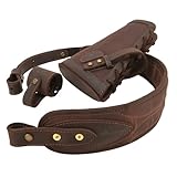 WAYNE'S DOG No Drill Leather Gun Sling Loop Mount with Rifle Cheek Rest Shell Holder for .357 30-30 45-70 (No Shell Slots, Coffee Set)